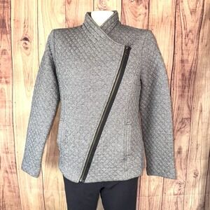 Cabi Women's Herringbone‎ Quilted Moto Jacket Black White #3025 Size Small